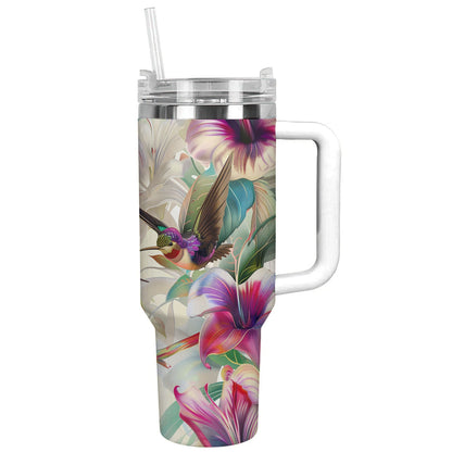 Shineful Tumbler Floral Hummingbirds Ver2