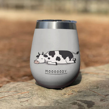 Cow 12 Oz Shineful™ Wine Tumbler Mooody Lk8 12Oz