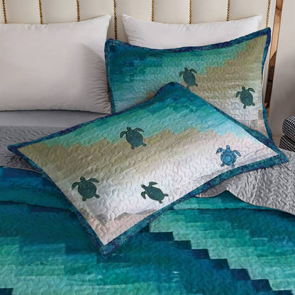 Shineful All Season Quilt 3-Piece Set Sea Turtle Journey