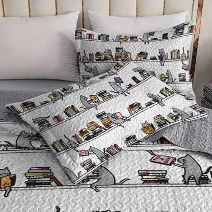 Shineful All Season Quilt 3-Piece Set Curious Cats