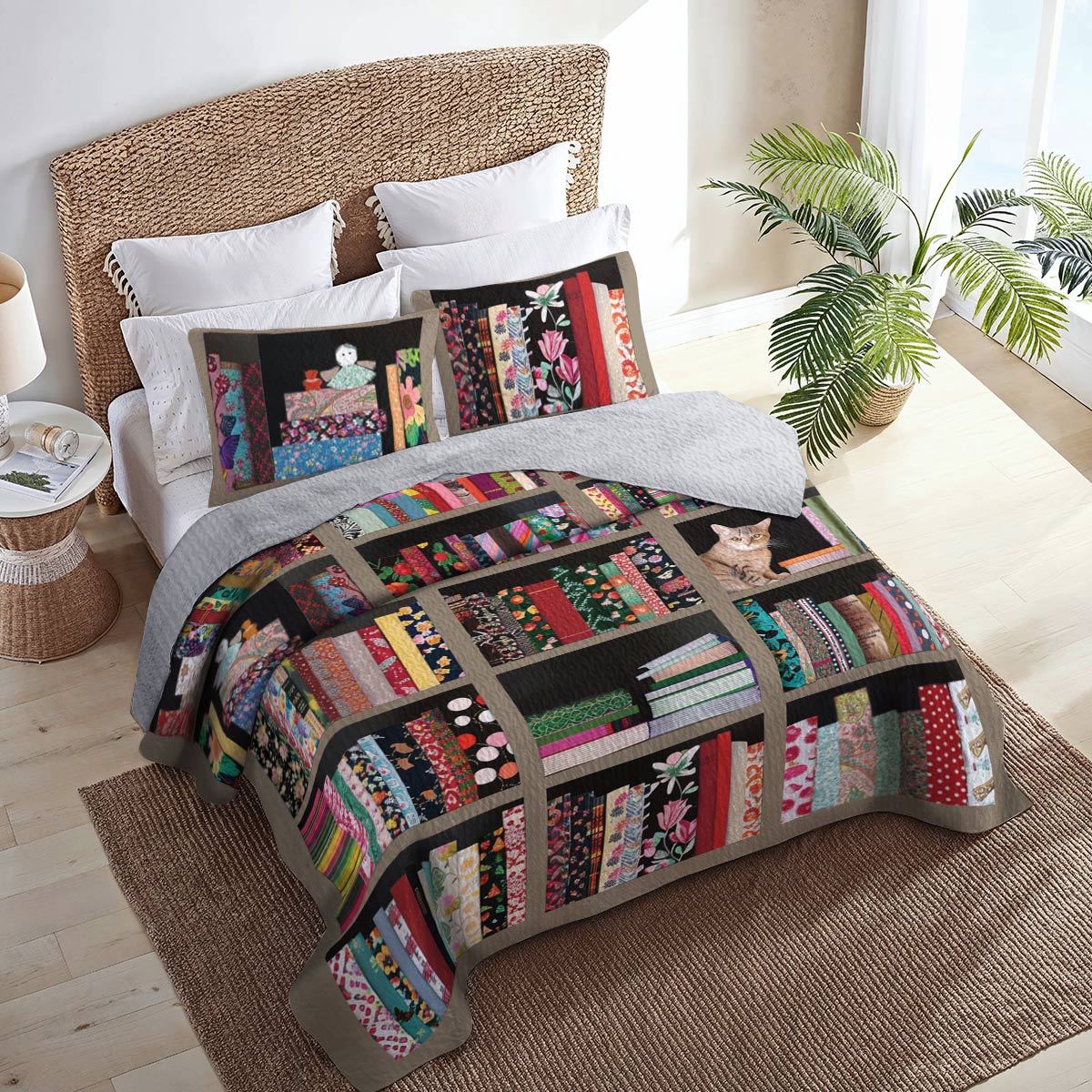 Shineful All Season Quilt 3-Piece Set Cozy Book Nook