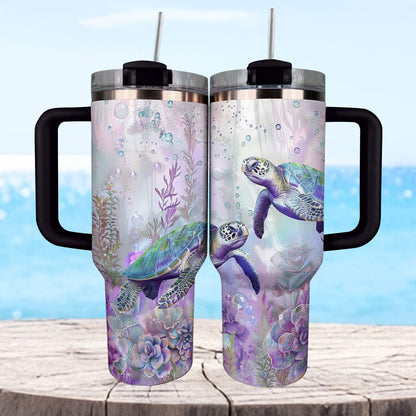 Shineful Tumbler Purple Sea Turtles Ver2