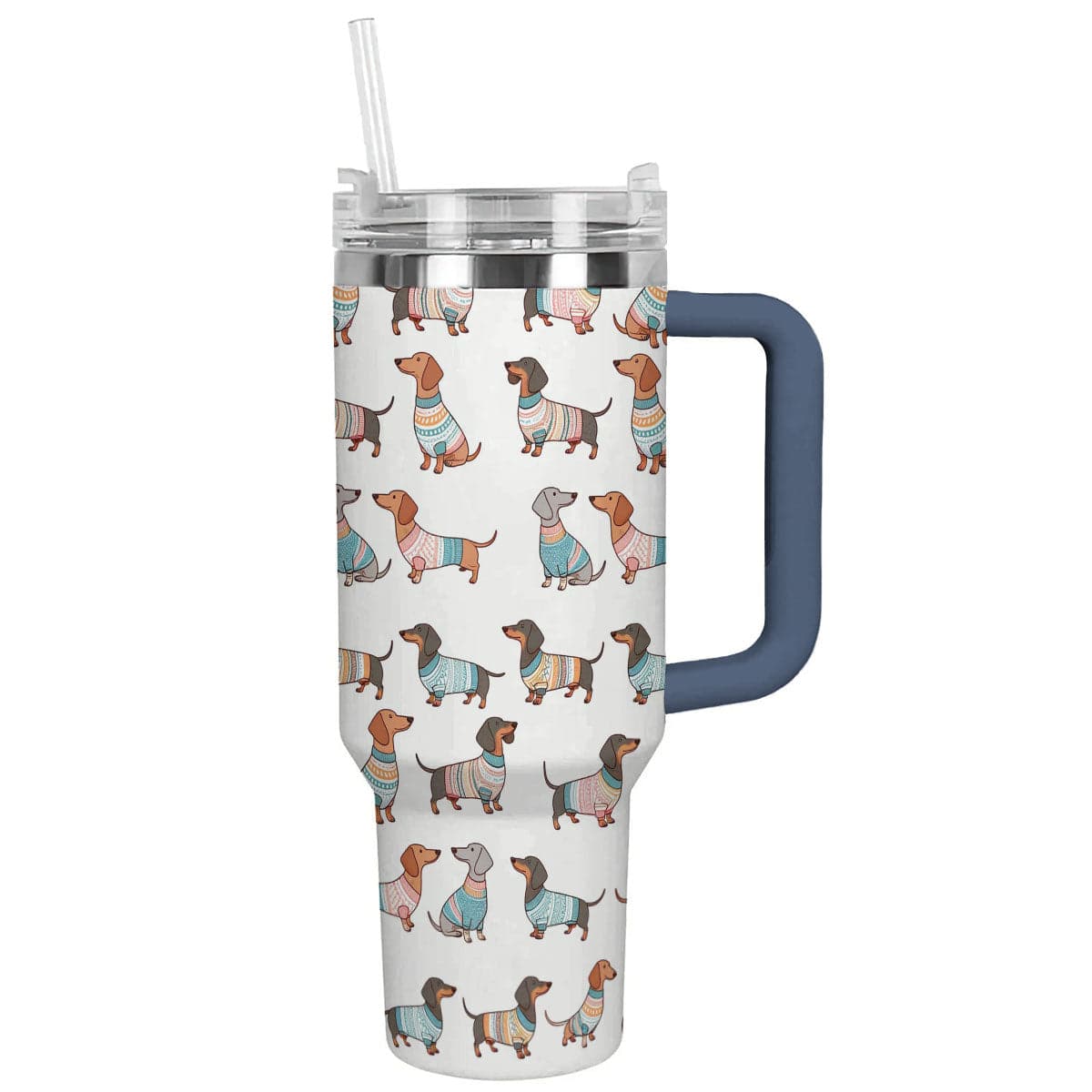 Dog 40 Oz Shineful™ Tumbler Playful Dachshunds Lk8 Navy 40Oz