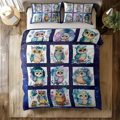 Shineful All Season Quilt 3-Piece Set Night Owls