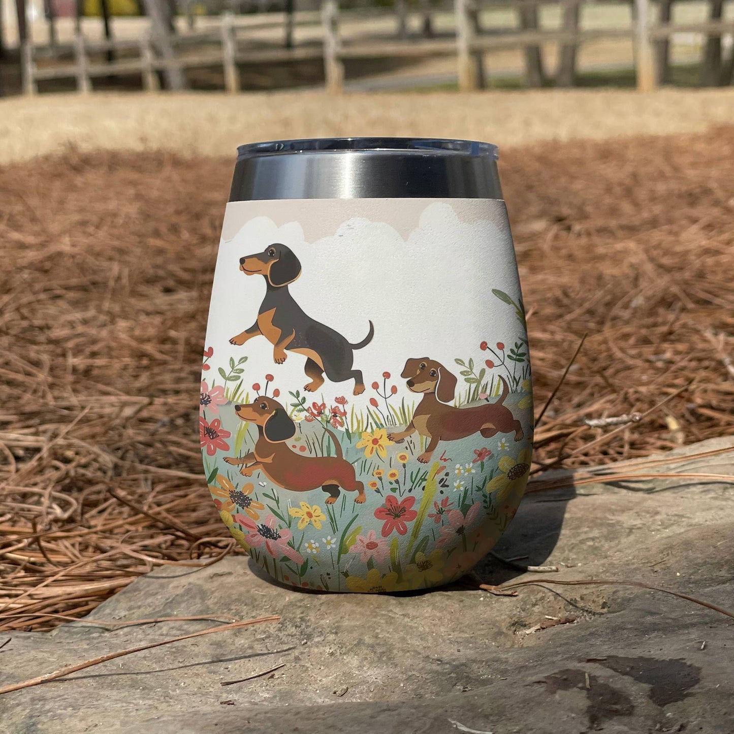 Shineful Wine Tumbler Dachshund Delight