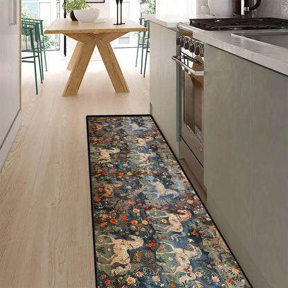 Shineful Ultra-Thin Non Skid Floor Mat, Kitchen Rugs Mystery Horses