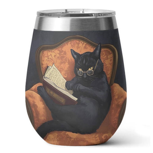 Cat 12 Oz Shineful™ Wine Tumbler Anti-Stupid Lk8 12Oz