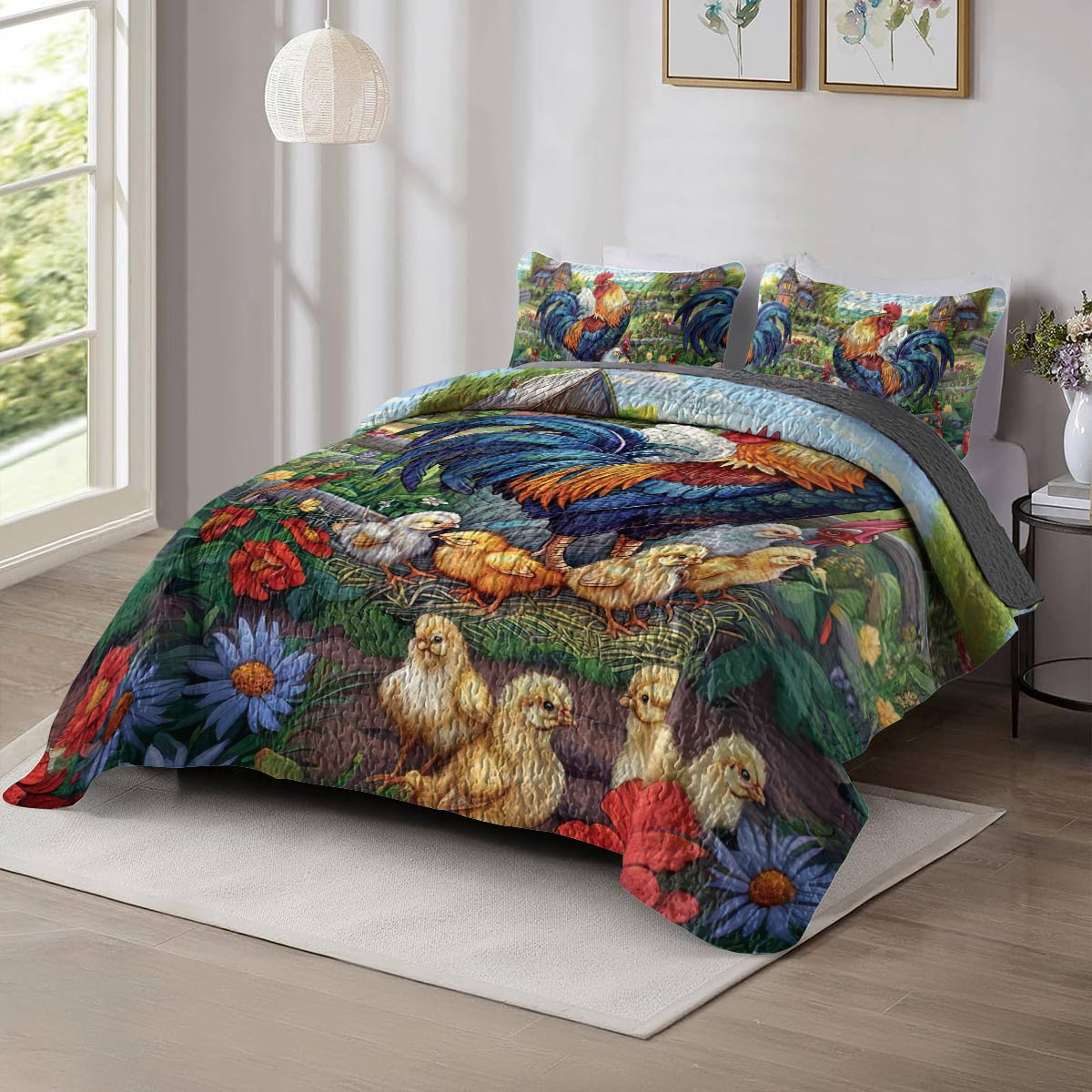 Shineful All Season Quilt 3-Piece Set Roosting Retreat