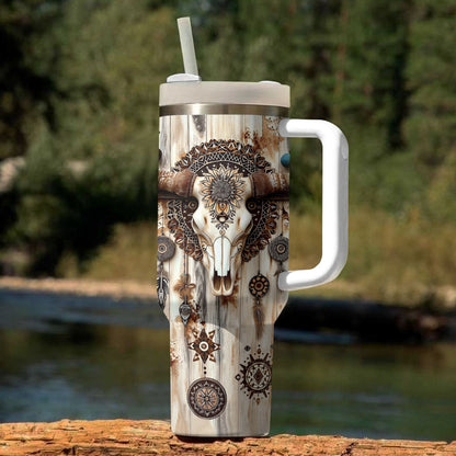 Shineful Tumbler Cow Boho Cow Skull Ver2