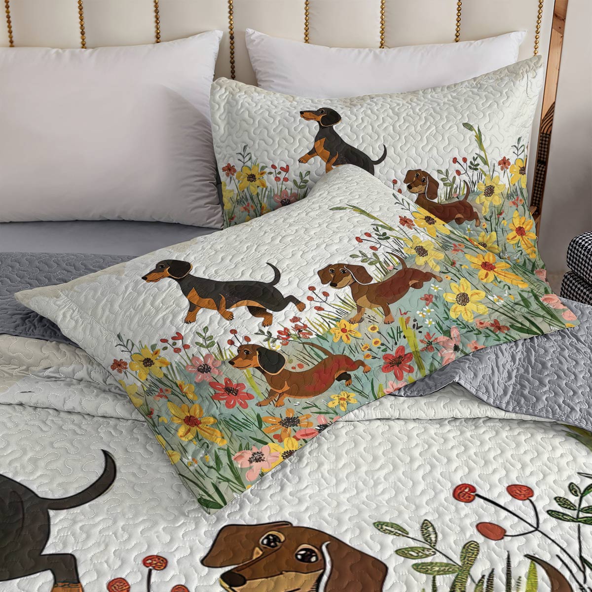 Shineful All Season Quilt 3-Piece Set Dachshund Delight