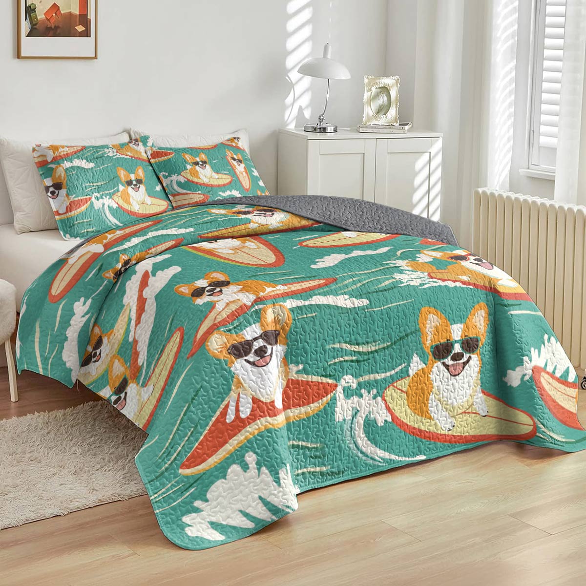 Shineful All Season Quilt 3-Piece Set Wave Riders