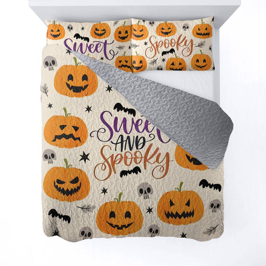 Ensemble de courtepointe toutes saisons Shineful 3 pièces Sweet &amp; Spooky