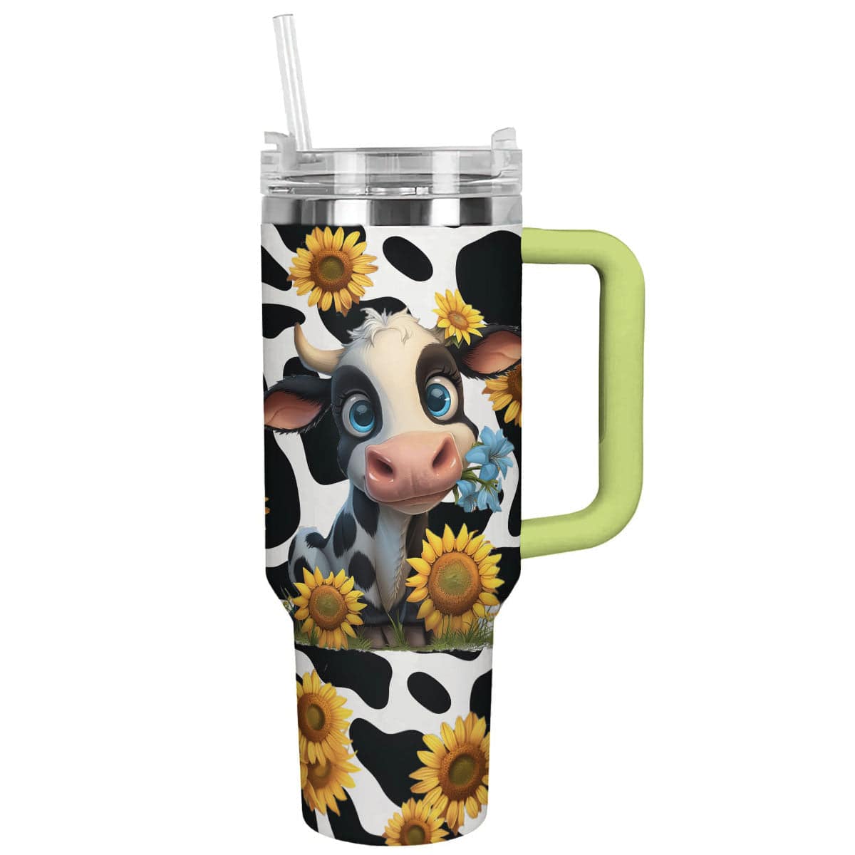 Cow 40 Oz Shineful™ Tumbler With Sunflowers Lk8 Green 40Oz