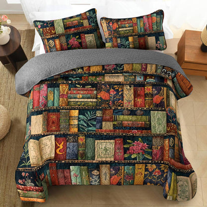 Shineful All Season Quilt 3-Piece Set Vintage Bookshelf