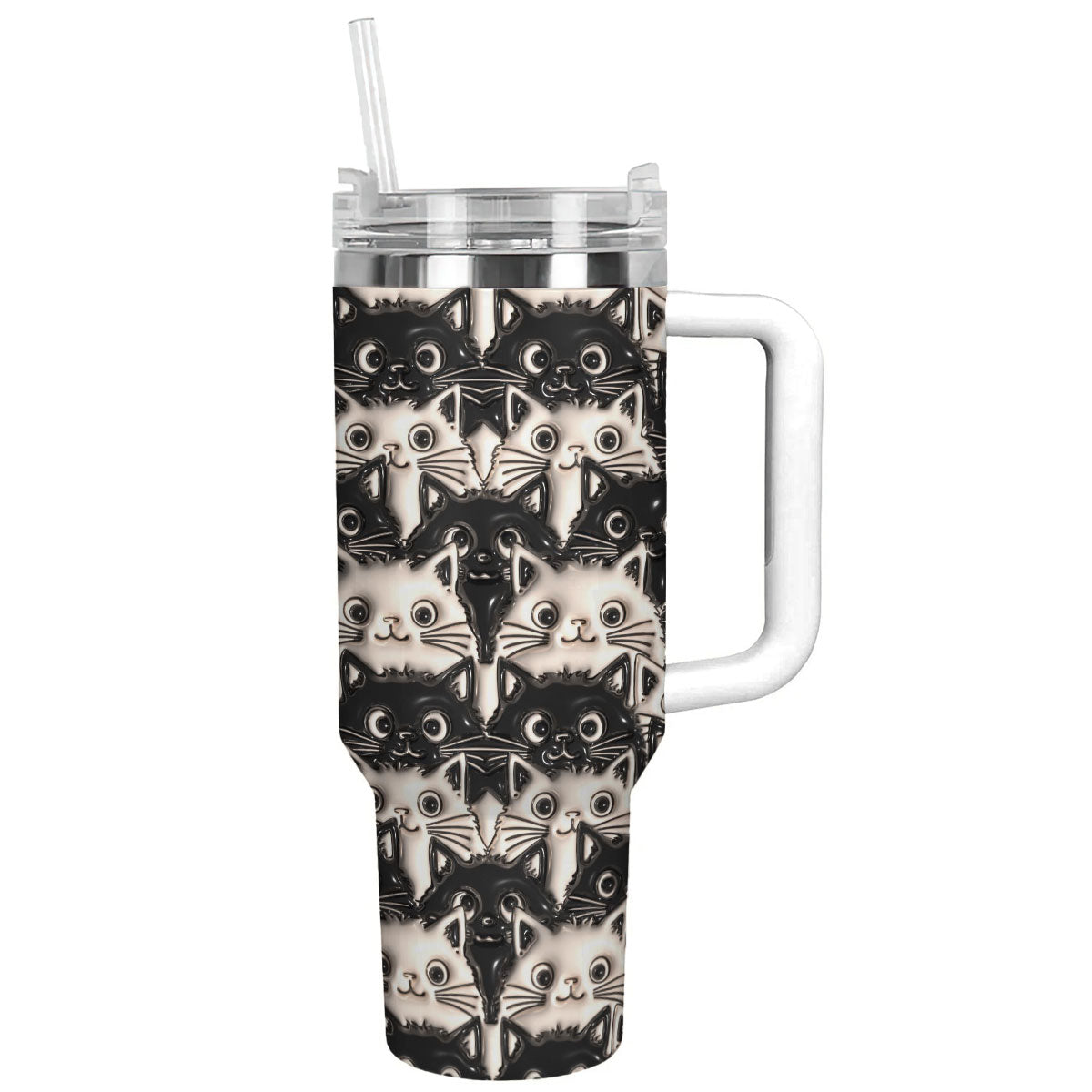 Cat 40 Oz Shineful™ Tumbler Fat Cats Lk8 White 40Oz