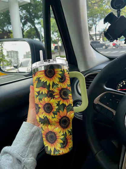 Flower 40 Oz Shineful™ Bright Sunflowers Lk8 Green 40Oz Tumbler