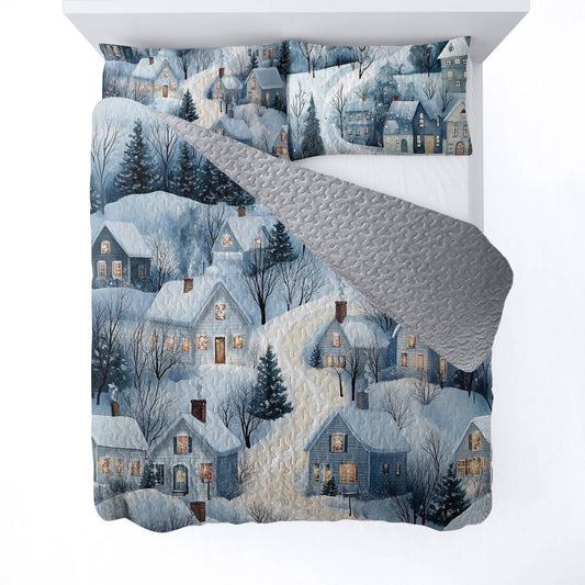 Shineful All Season Quilt 3-Piece Set Winter Village