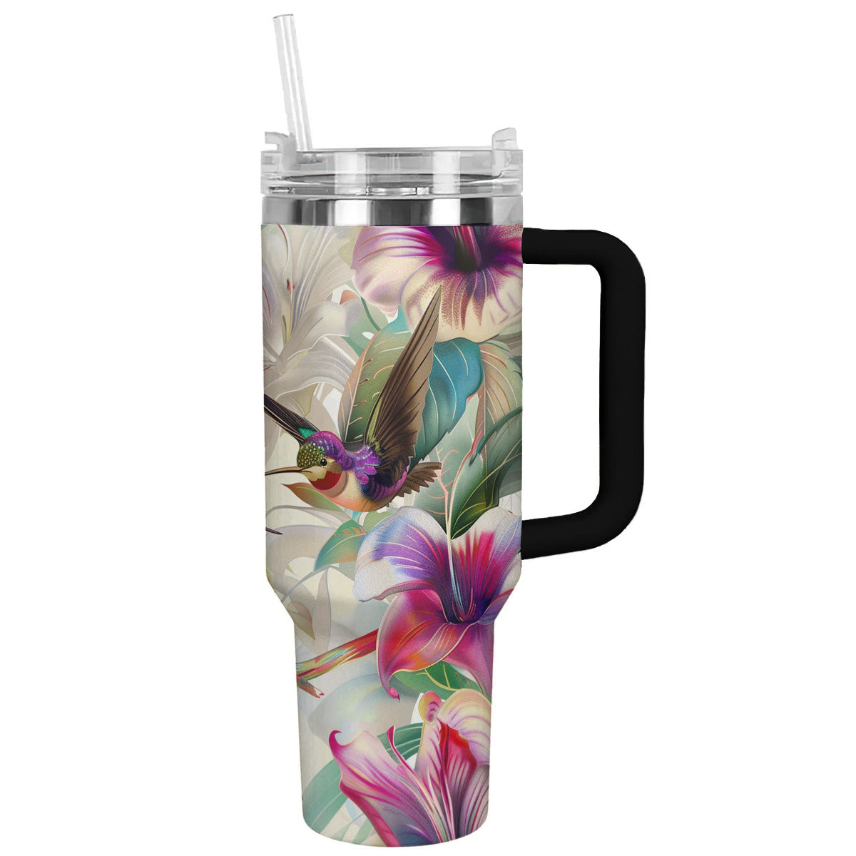 Shineful Tumbler Floral Hummingbirds Ver2