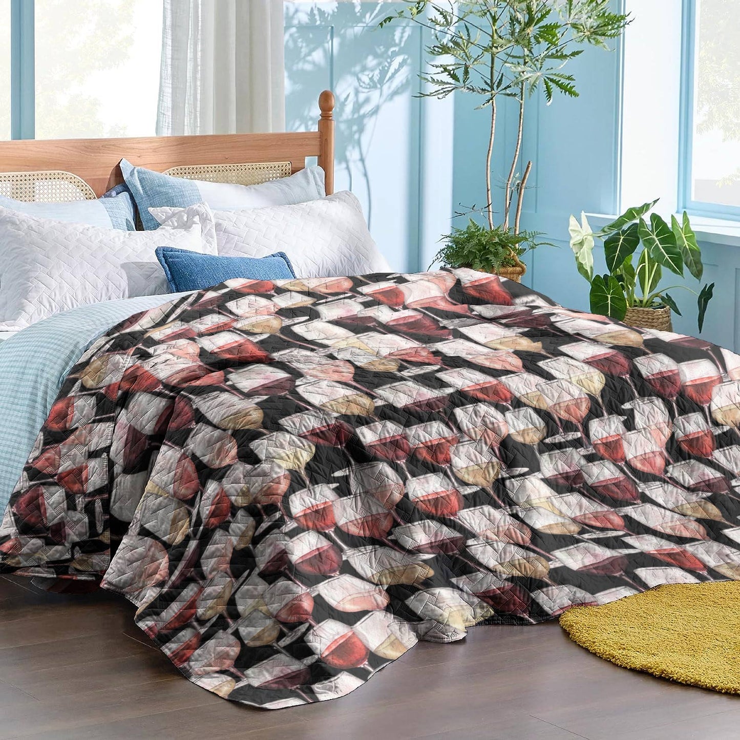 Shineful All Season Faux Quilt Wine Pattern