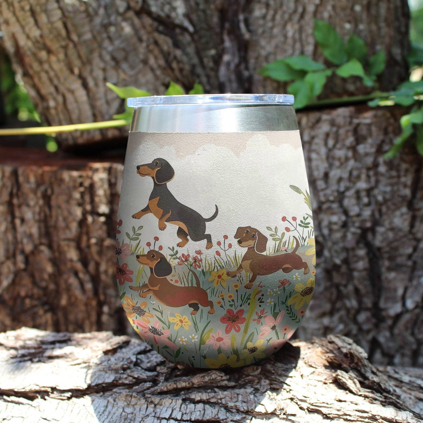 Shineful Wine Tumbler Dachshund Delight