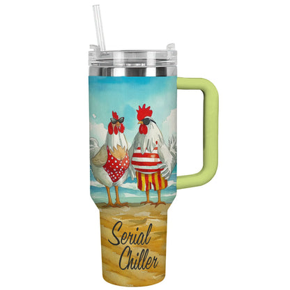 Chicken 40 Oz Shineful™ Tumbler Serial Chillers Lk8 Green 40Oz