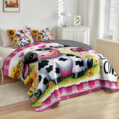 Shineful All Season Quilt 3-Piece Set For Cow Lovers