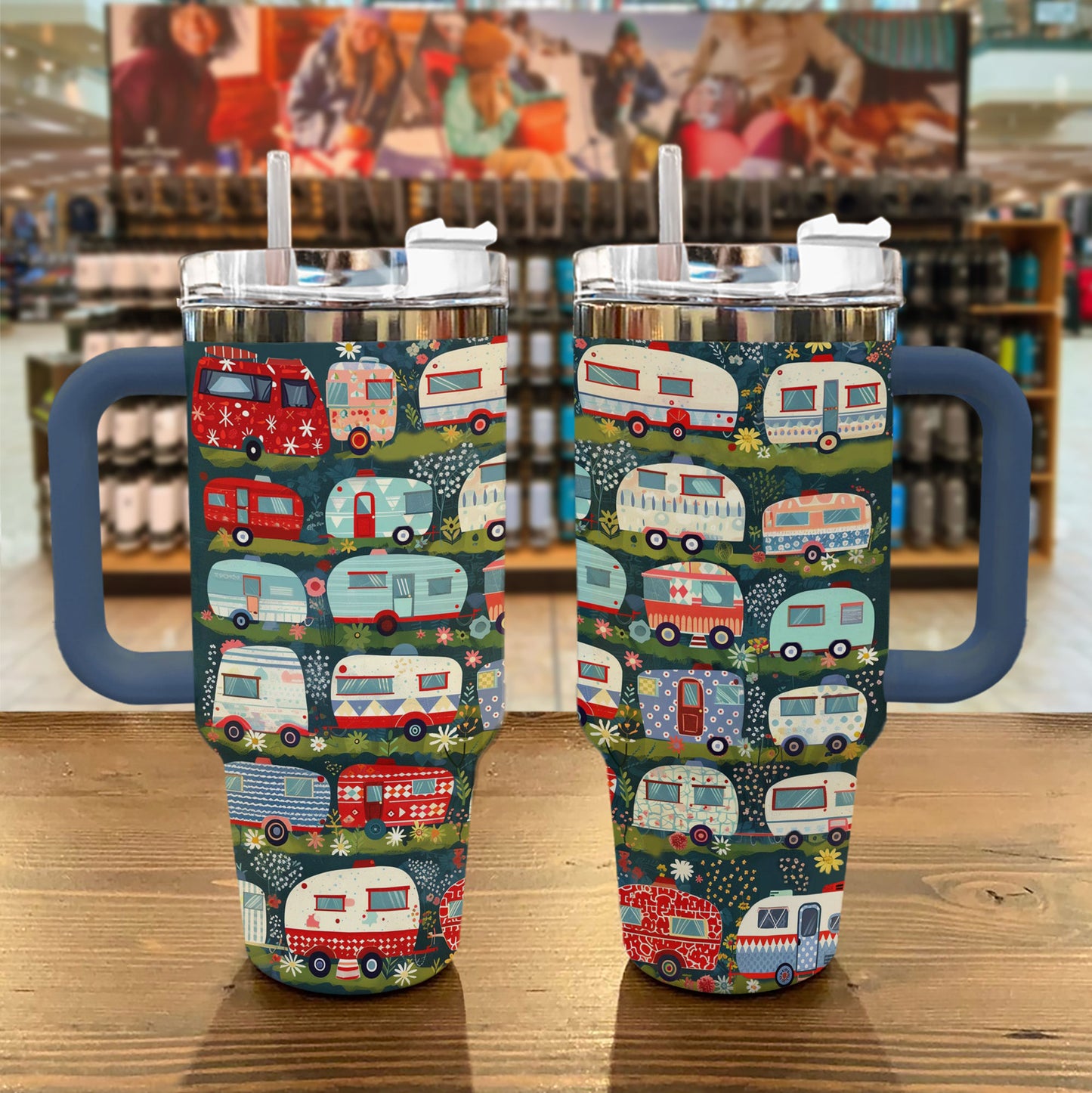 Shineful Tumbler Cute Campervans