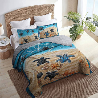 Shineful All Season Quilt 3-Piece Set Sea Turtle Vacation