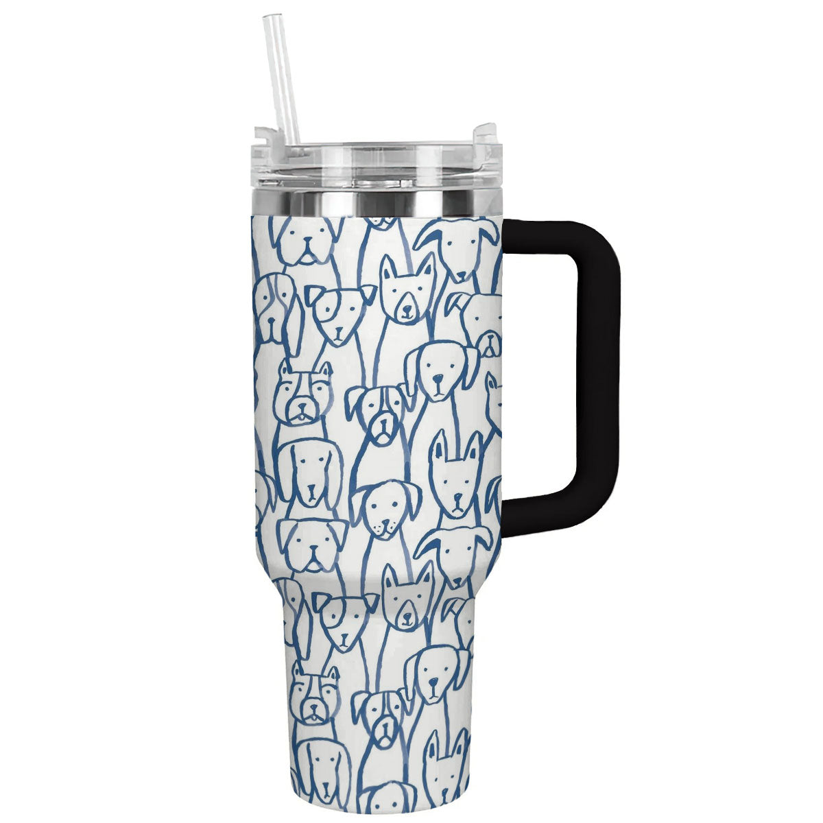 Dog 40 Oz Shineful™ Tumbler Cute Dogs Lk8 Black 40Oz