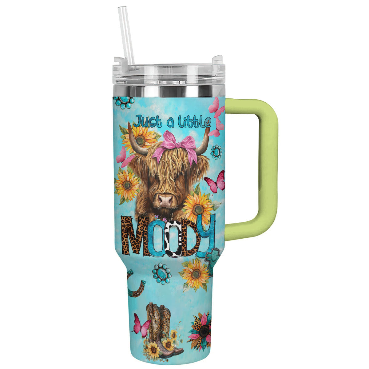 Cow 40 Oz Shineful™ Tumbler Moo-Dy Lk8 Green 40Oz