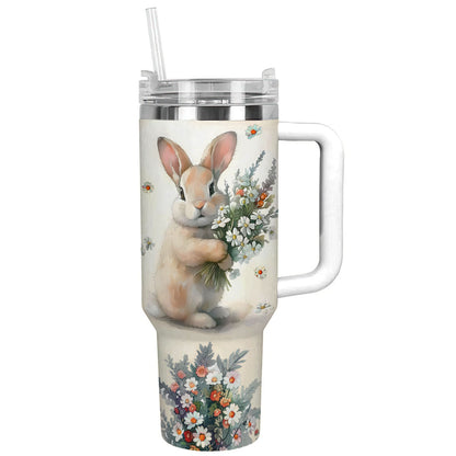 Shineful Tumbler Rabbit Floral Bunny