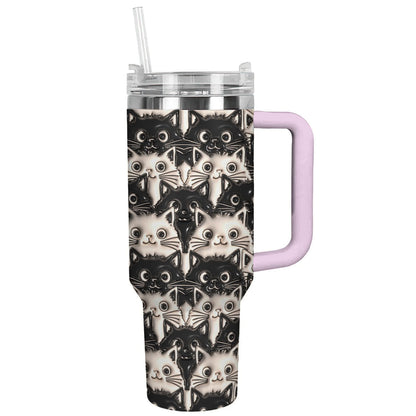 Cat 40 Oz Shineful™ Tumbler Fat Cats Lk8 Light Pink 40Oz