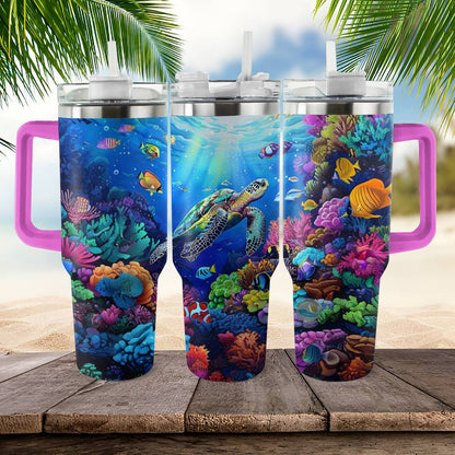 Shineful Tumbler Colorful Sea Turtle