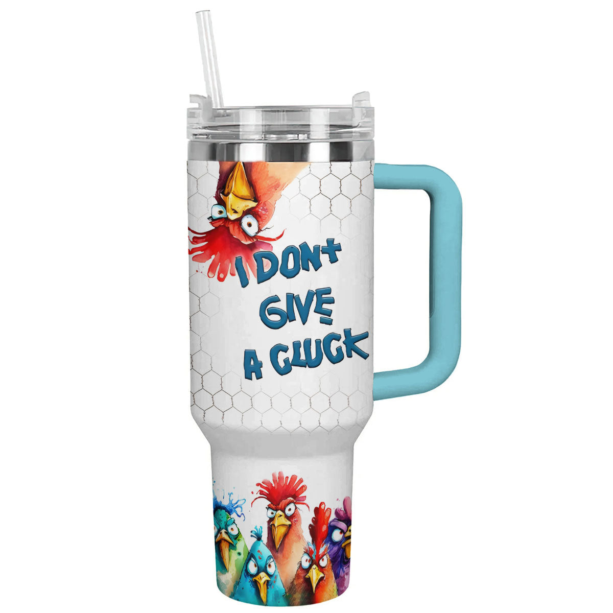 Chicken 40 Oz Shineful™ Tumbler Cluck Lk8 Sky Blue 40Oz