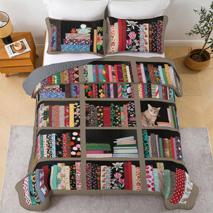 Shineful All Season Quilt 3-Piece Set Cozy Book Nook