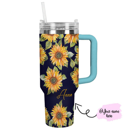 Sunflower 40 Oz Personalized Shineful™ Tumbler Lk8 Sky Blue 40Oz