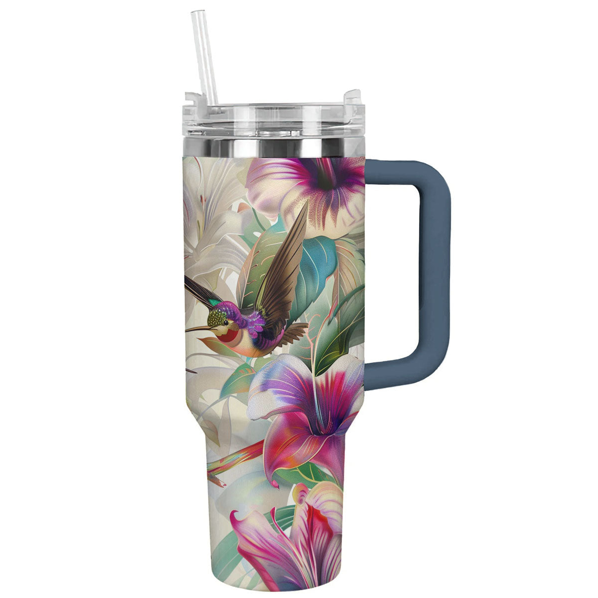 Shineful Tumbler Floral Hummingbirds Ver2