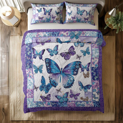 Shineful All Season Quilt 3-Piece Set Butterfly Blossom