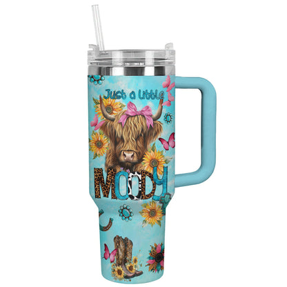 Cow 40 Oz Shineful™ Tumbler Moo-Dy Lk8 Sky Blue 40Oz