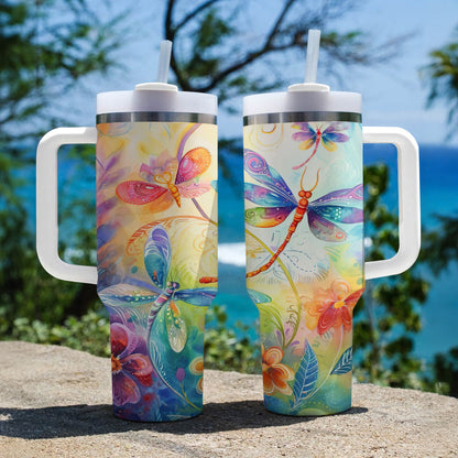 Shineful Tumbler Colorful Dragonflies