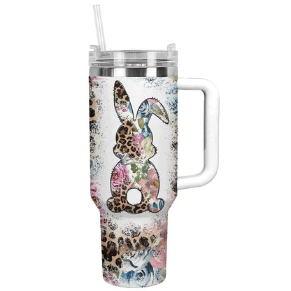 Rabbit 40 Oz Shineful™ Tumbler Boho Bunny Lk8 White 40Oz