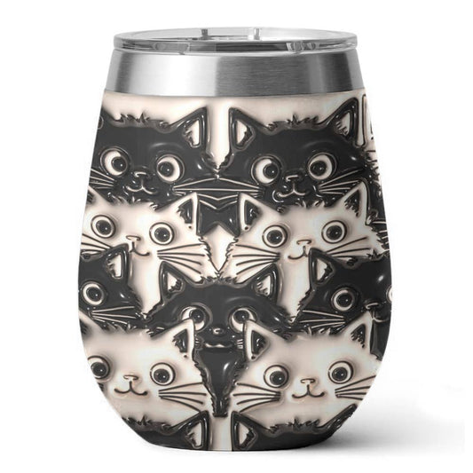 Cat 12 Oz Shineful™ Wine Tumbler Fat Cats Lk8 12Oz