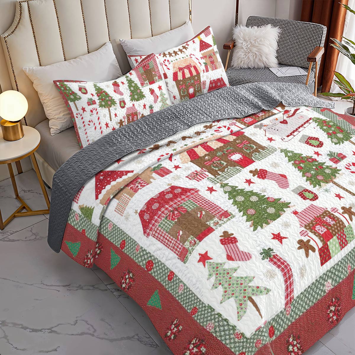 Shineful All Season Quilt 3-Piece Set Noel Wonderland