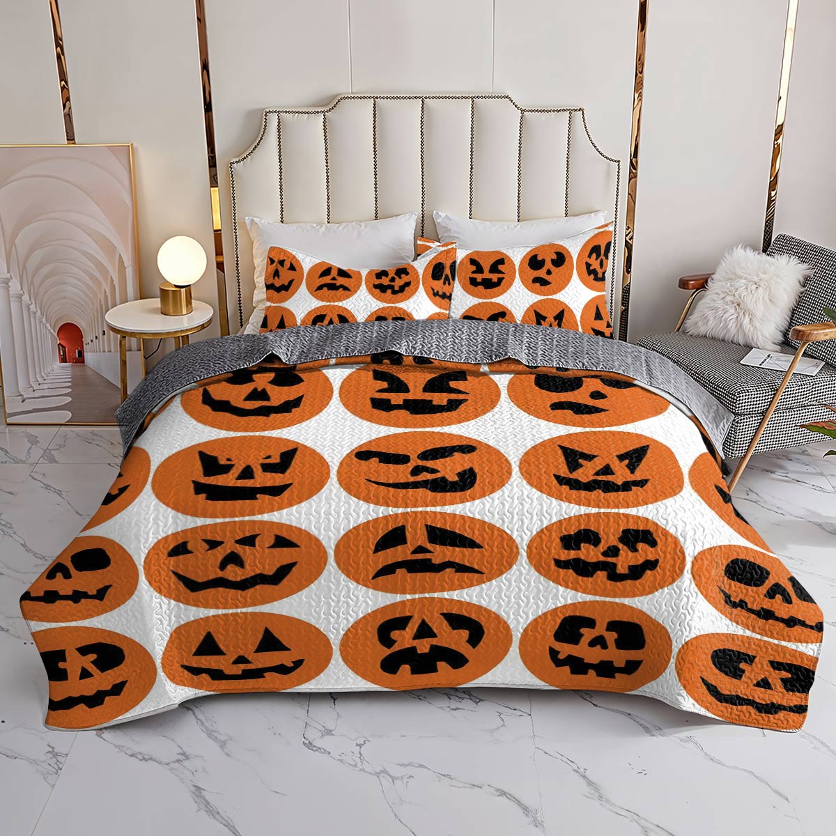 Shineful All Season Quilt 3-Piece Set Haunted Harvest