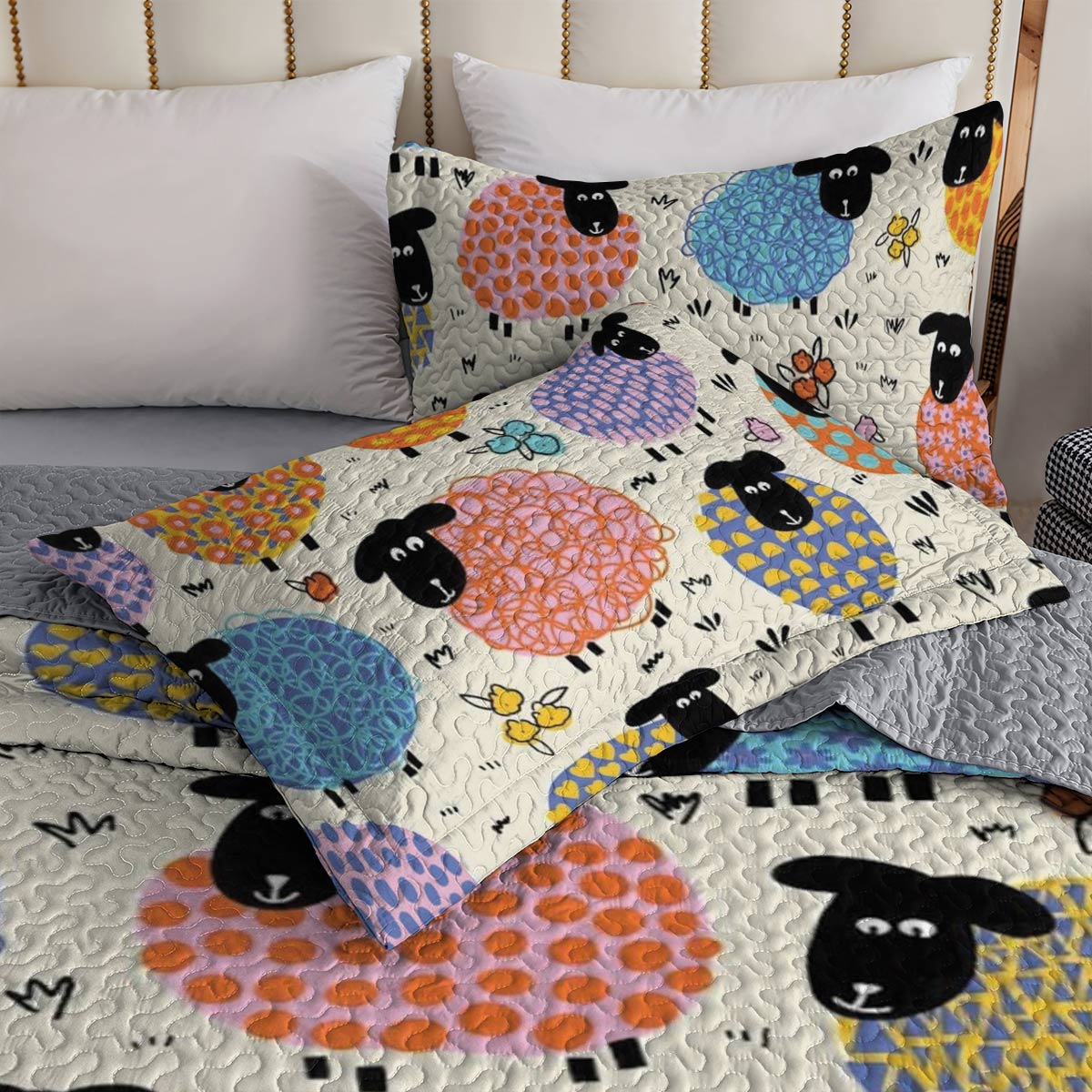 Shineful All Season Quilt 3-Piece Set Dreamy Sheep