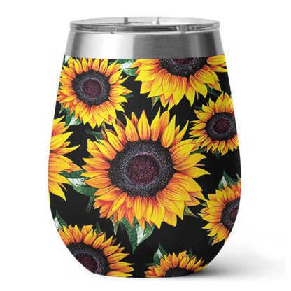 Shineful Wine Tumbler Brilliant Sunflowers