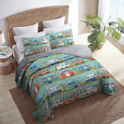 Shineful All Season Quilt 3-Piece Set Happy Campers