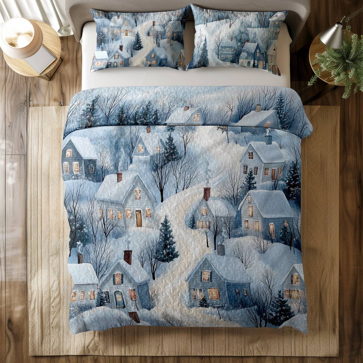 Shineful All Season Quilt 3-Piece Set Winter Village