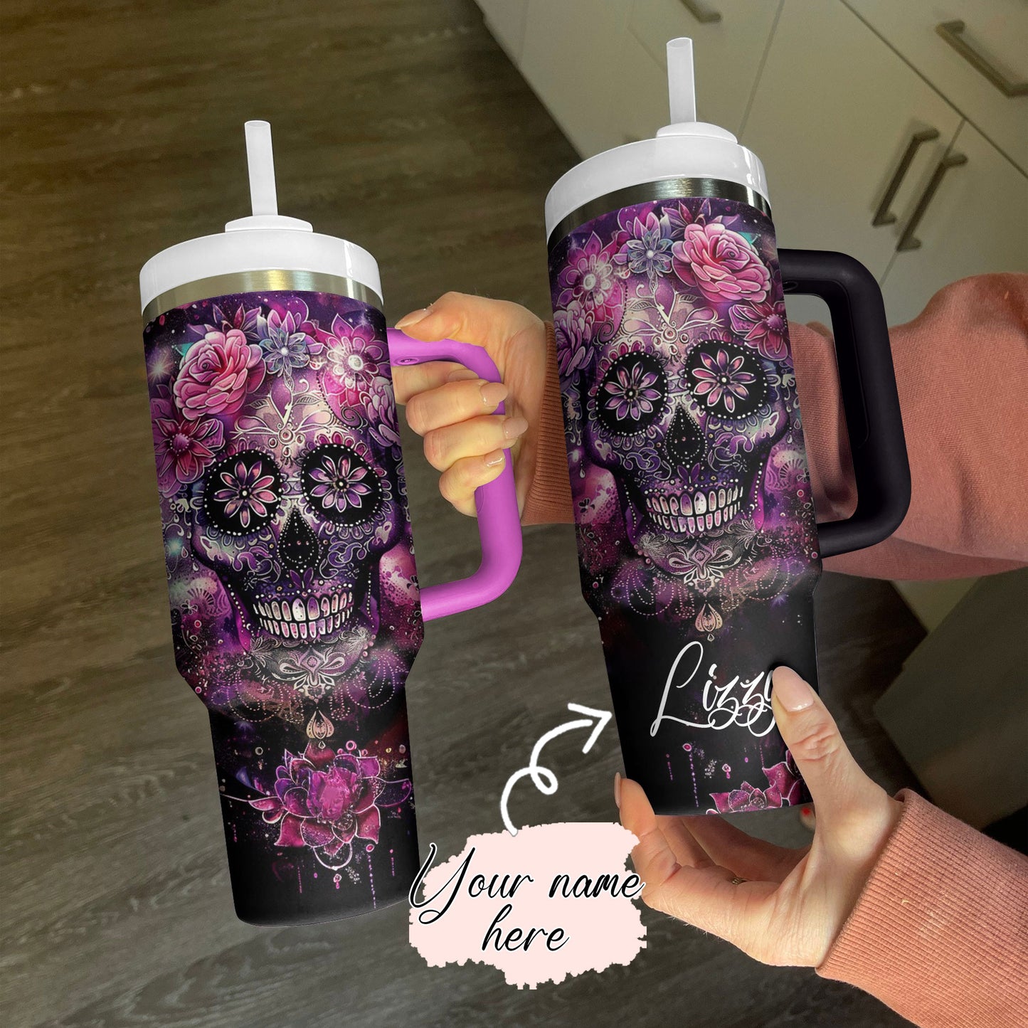 Shineful Tumbler Personalized Sugar Skull