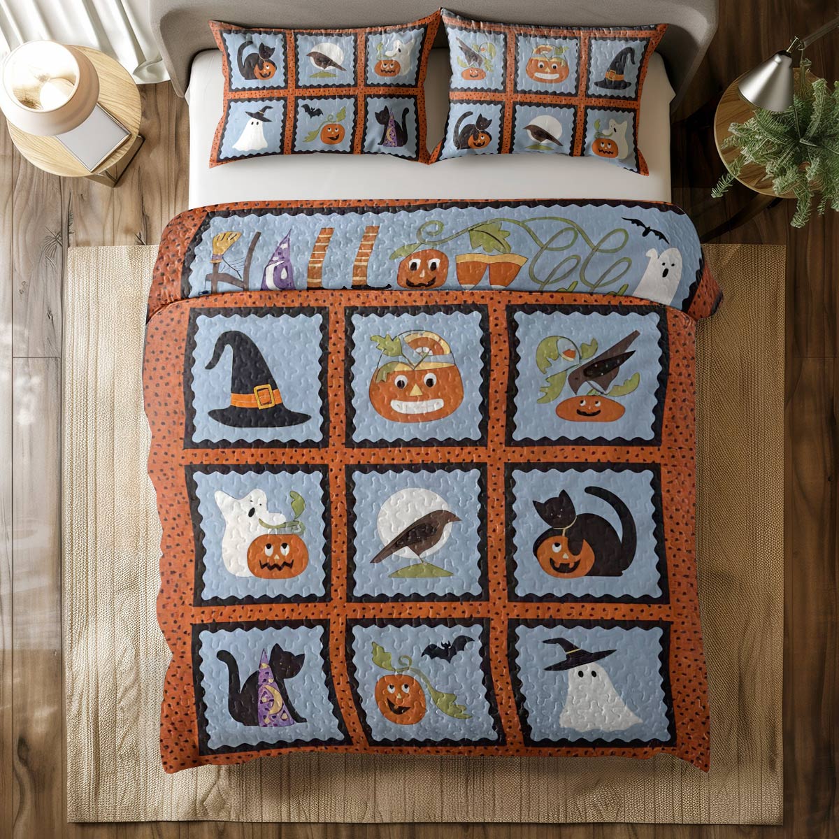 Shineful All Season Quilt 3-Piece Set Spooky Sleep